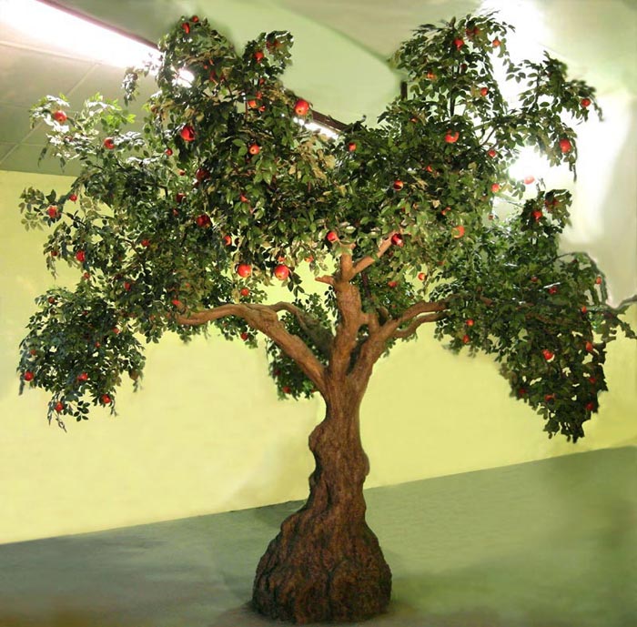 Apfelbaum (groer Kunstbaum) mit 300 pfeln und dickem Stamm