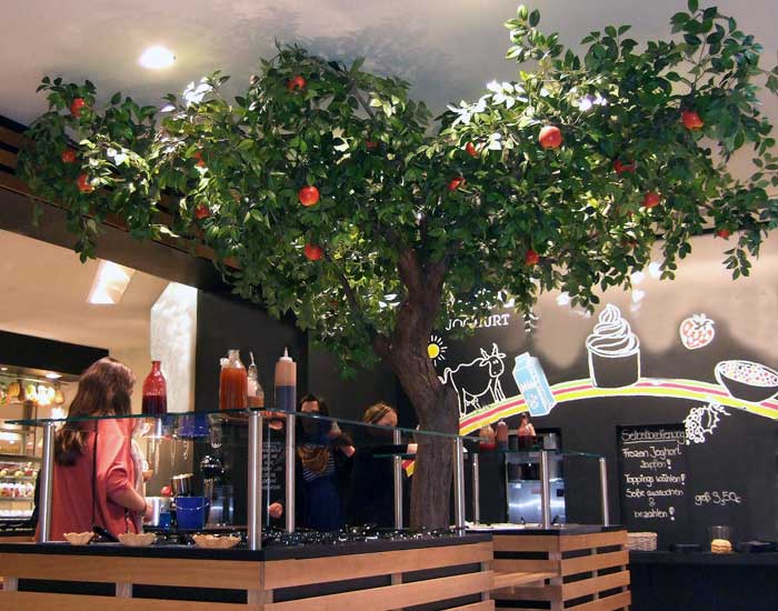 Apfelbaum als Ladenlokal-Dekoration