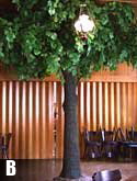 Gaststätte mit Kunstbaum